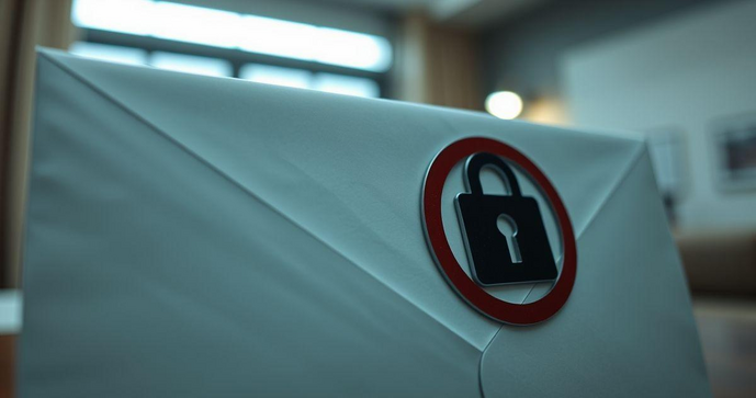 Envelope com lacre de segurança para proteção e privacidade